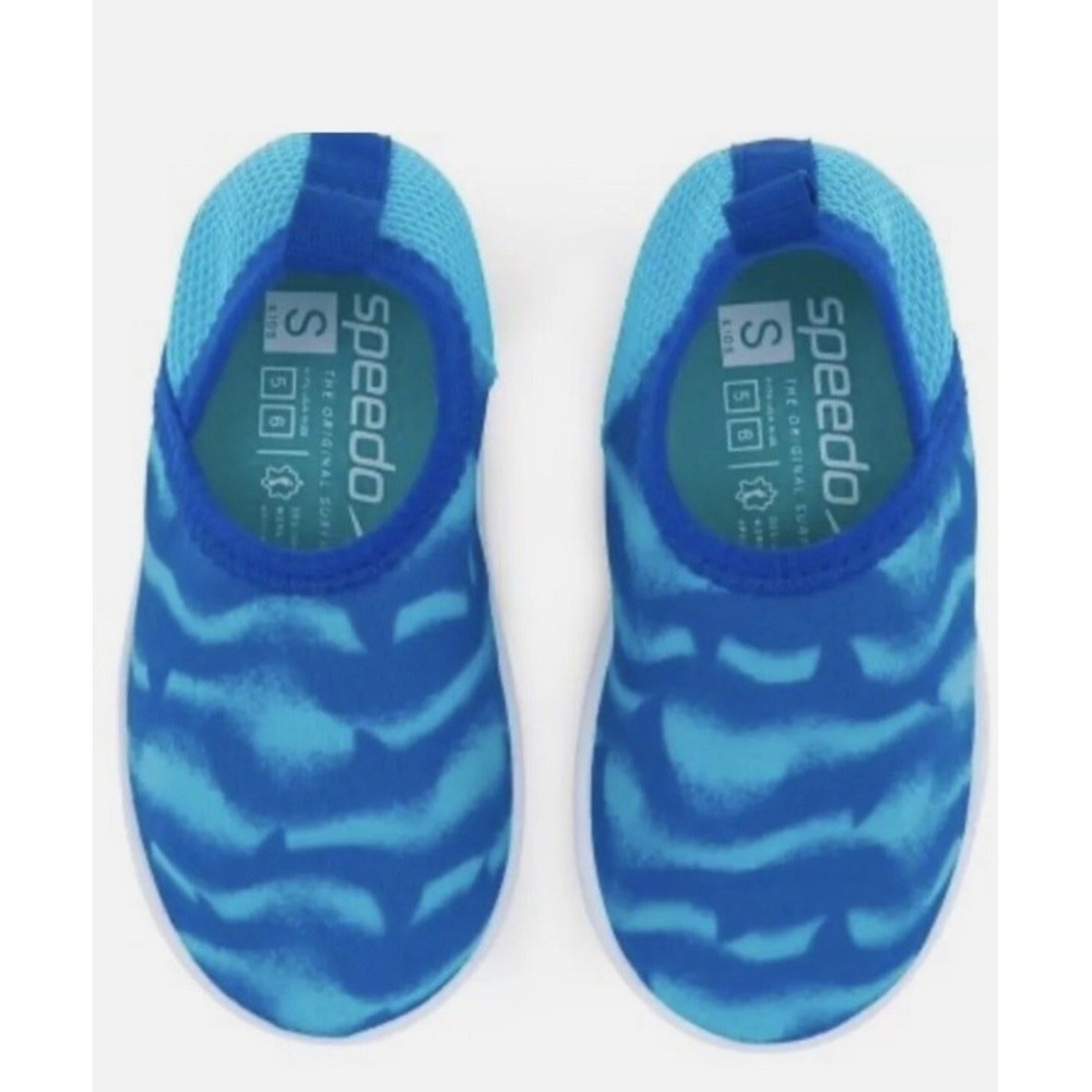 Speedo Little Boys' Medium Shoe 7-8 Splash & Sun Bootie Blue Dolphin Water Shoes